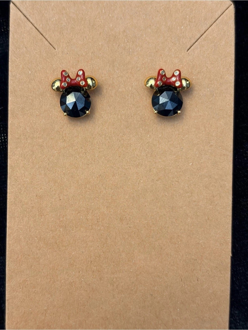 Kate Spade Minnie Pierced Earrings Black & Red